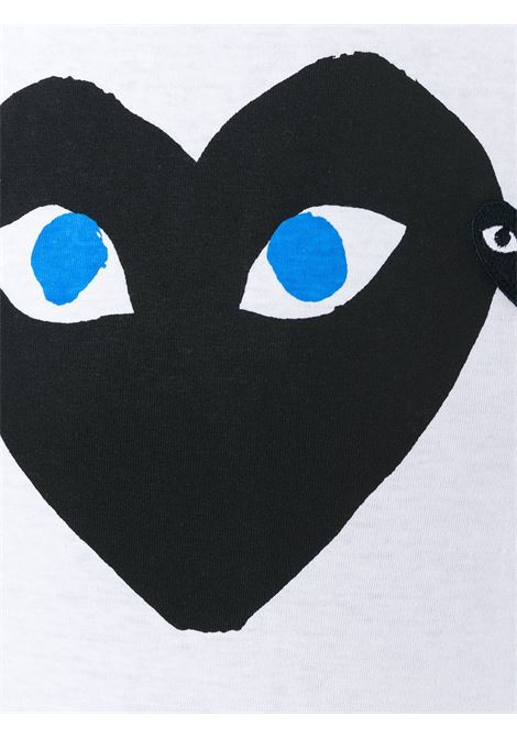 printed and embroidered t-shirt unisex white COMME DES GARÇONS PLAY | AX-T088-0511